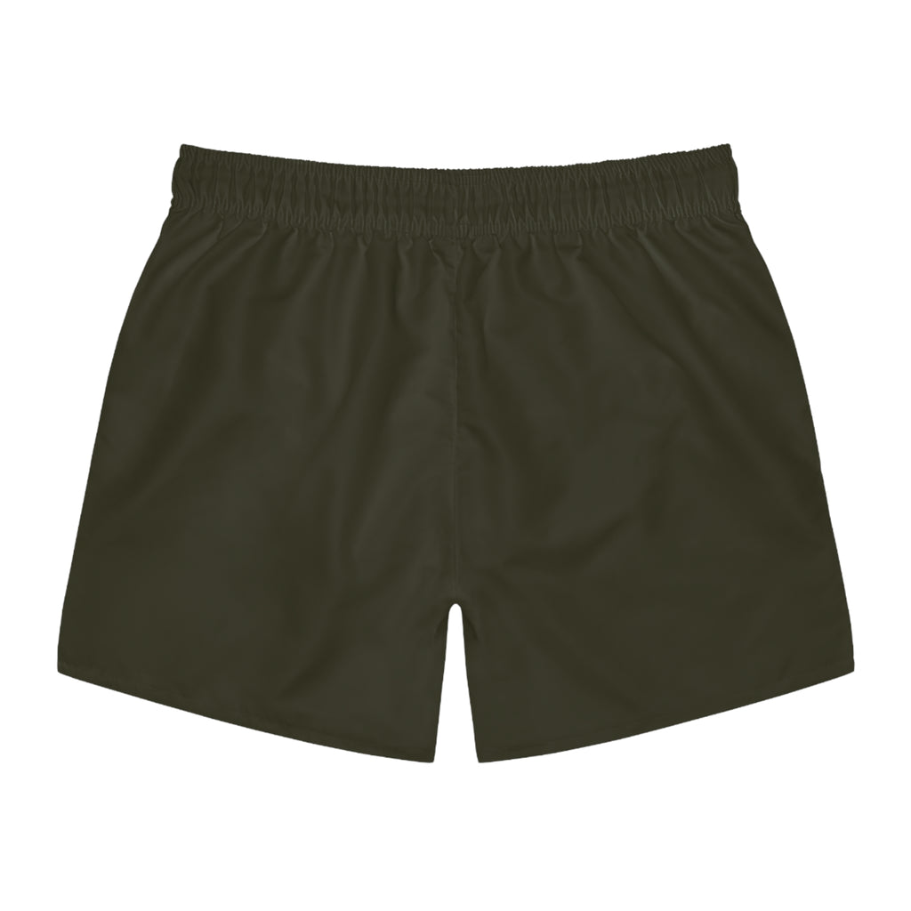 Swim Trunks — "Sun's Out" Tropical Beach Logo Quick-Dry Board Shorts