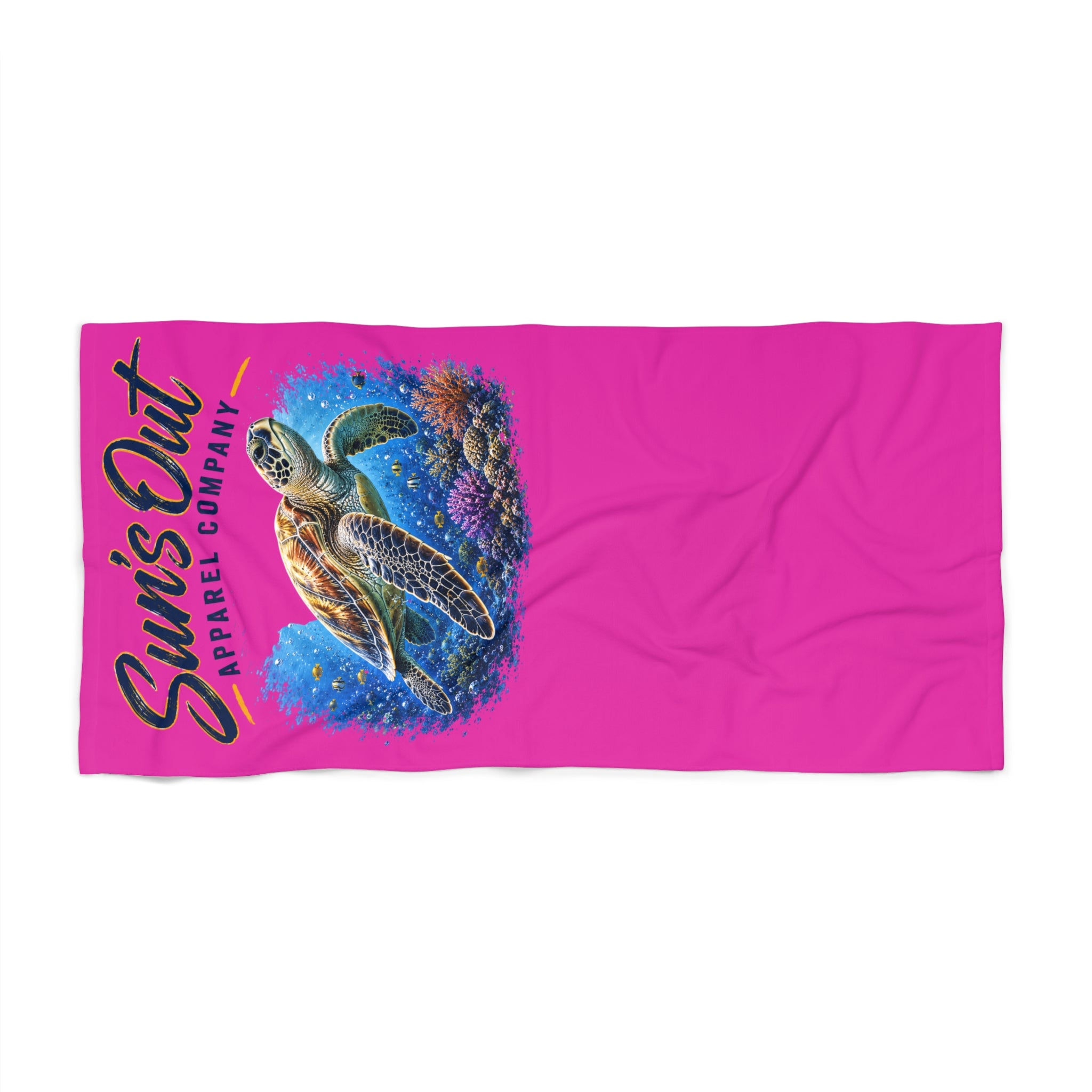 Copy of Sun's Out Sea Turtle Beach Towel – Tropical Ocean Wave Design