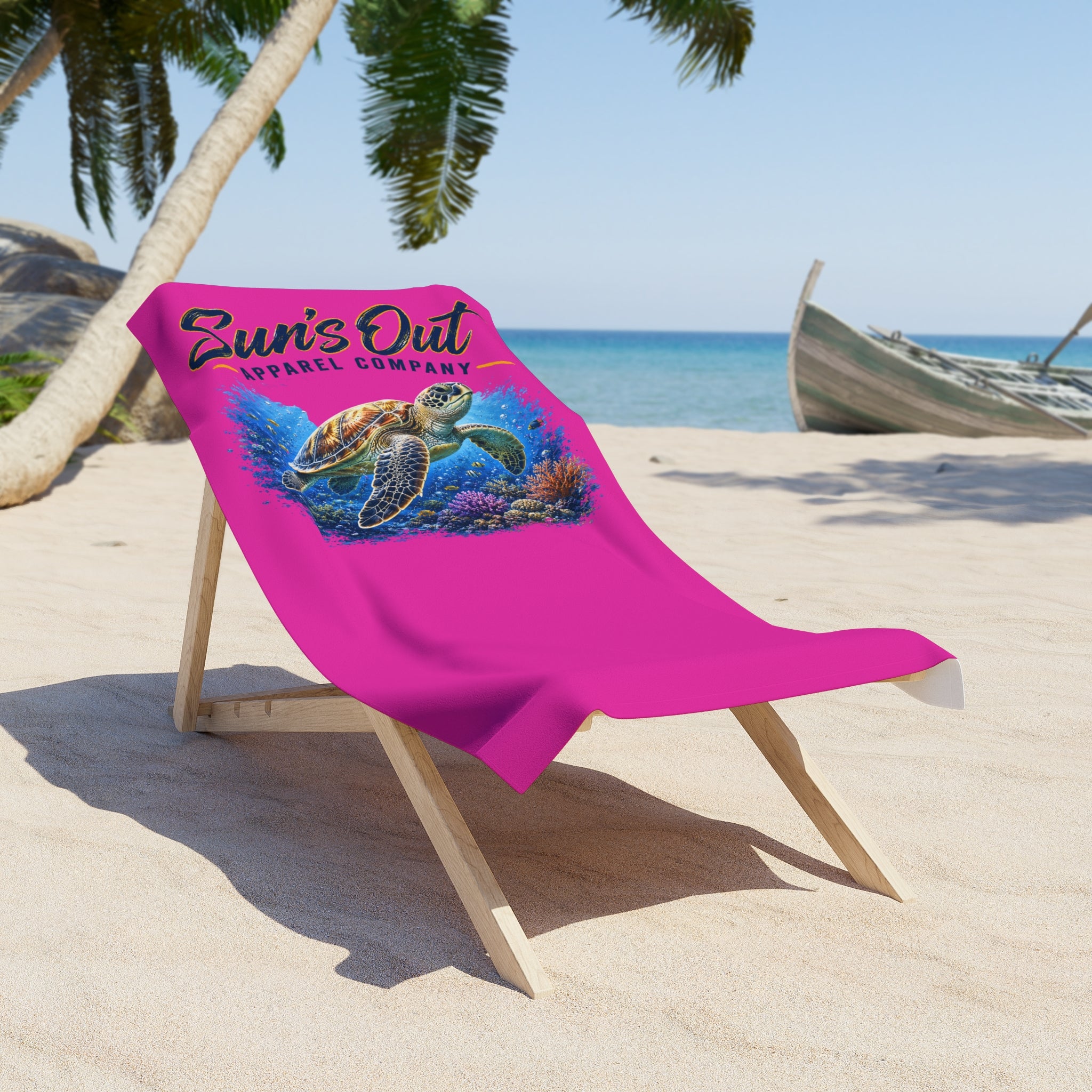 Copy of Sun's Out Sea Turtle Beach Towel – Tropical Ocean Wave Design