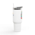 40oz Insulated Travel Mug — 'Sun's Out' Tropical Beach Sunset Design