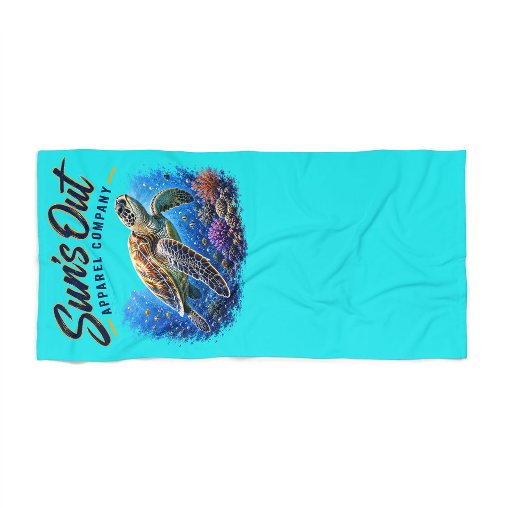 Sun's Out Sea Turtle Beach Towel – Tropical Ocean Wave Design