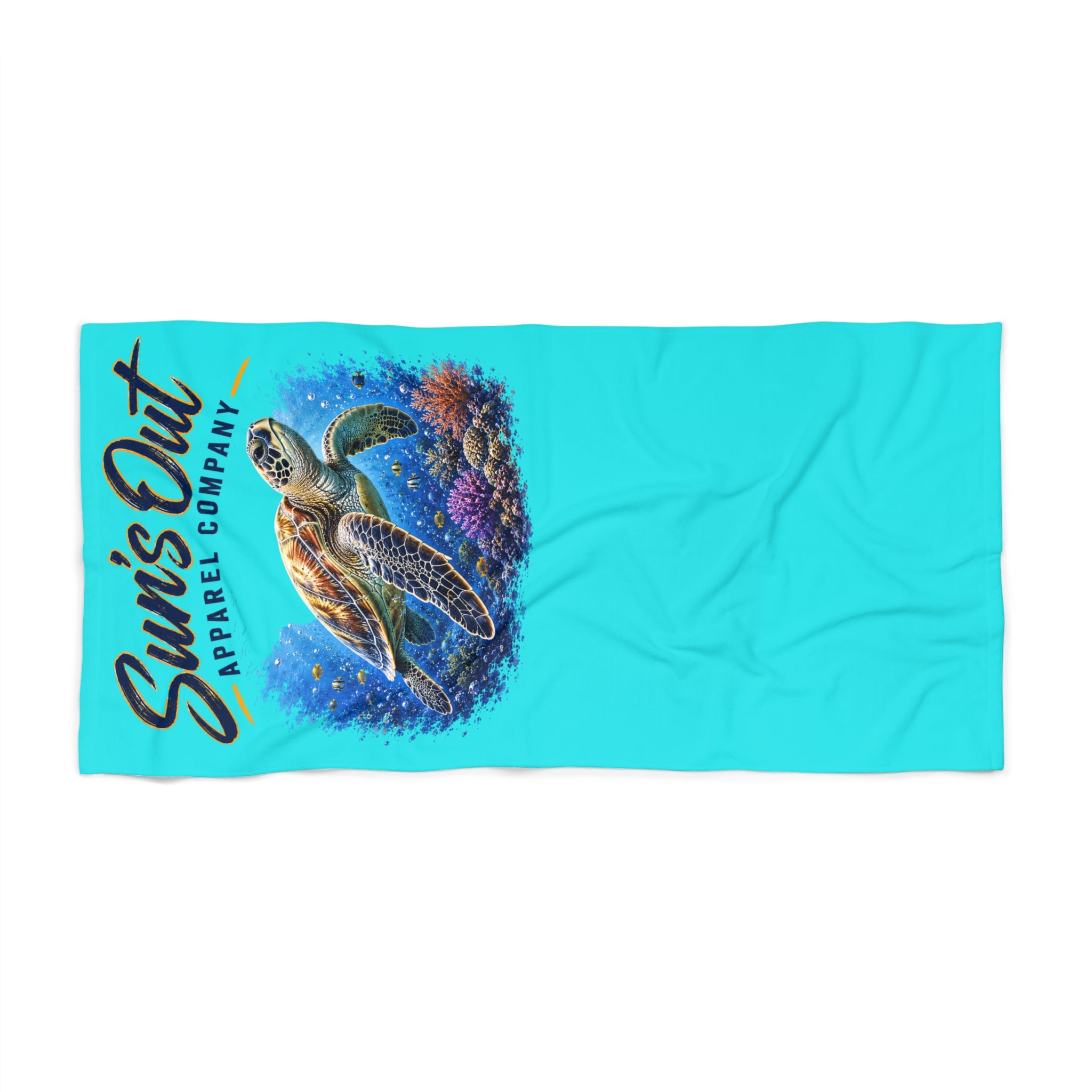 Sun's Out Sea Turtle Beach Towel – Tropical Ocean Wave Design